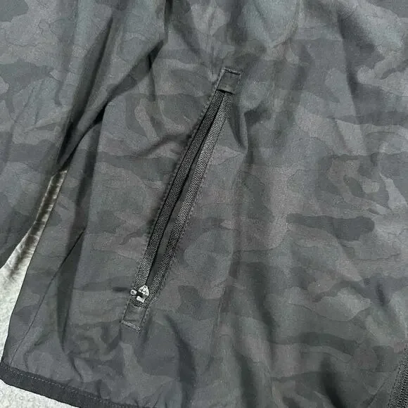 Vuori Outdoor Trainer Shell Jacket Men’s Large Black Camo Full Zip Hooded Hiking - Picture 7 of 8